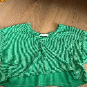 Altar'd State Green Off-the-Shoulder Sweater